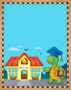 Turtle teacher theme parchment 2 Royalty Free Stock Photo