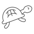 Turtle thin line icon. Animal vector illustration isolated on white. Tortoise outline style design, designed for web and
