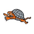 Turtle Tiger Leaping Side Mascot