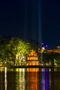 Turtle Tower at Hoan Kiem Lake in Hanoi