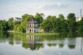 Turtle Tower Thap Rua in Hoan Kiem lake Sword lake, Ho Guom in Hanoi, Vietnam.