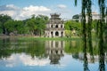 Turtle Tower Thap Rua in Hoan Kiem lake Sword lake, Ho Guom in Hanoi, Vietnam.