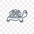 Turtle vector icon isolated on transparent background, linear Tu