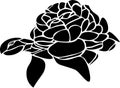 Turtle Vector Stencil, Black and White Royalty Free Stock Photo