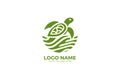 Turtle Water Flat Logo Design Royalty Free Stock Photo