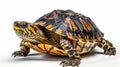 Turtle on white background top view. Generative AI Royalty Free Stock Photo