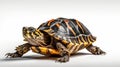 Turtle on white background top view. Generative AI Royalty Free Stock Photo