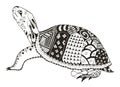 Turtle zentangle stylized. vector, illustration, freehand pencil Royalty Free Stock Photo