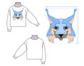 Turtleneck sweater with lynx intarsia