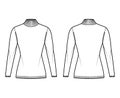 Turtleneck Sweater technical fashion illustration with long sleeves, fitted body, hip length, knit trim. jumper apparel Royalty Free Stock Photo