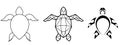 Turtles logo set. isolated turtle illustration on white background.