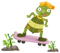Turtles play skateboarding Royalty Free Stock Photo