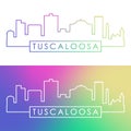 Tuscaloosa skyline. Colorful linear style.