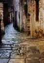 Tuscan alley at night Royalty Free Stock Photo