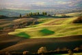 Tuscan Countryside, Italian landscape, sunset Royalty Free Stock Photo