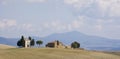 Tuscan Landscape, isolated farm Royalty Free Stock Photo