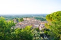 A Tuscan landscape with Sant\'Agostino church in San Gimignano, Italy Royalty Free Stock Photo