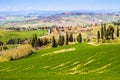 Tuscan landscape, view of the green Val D'Orcia Royalty Free Stock Photo