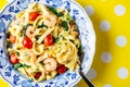 Tuscan Shrimp Pasta Royalty Free Stock Photo