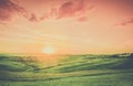 Tuscan town sunset landscape Royalty Free Stock Photo