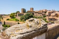 Tuscania, Viterbo, Italy: view of the city with etruscan sarcophagi