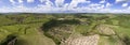 Tuscany aerial panorama farmland hill country landscape Royalty Free Stock Photo