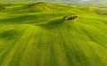 Tuscany aerial view from drone in the spring time. Green, italy.