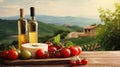 Tuscany with a bottle of balsamic vinega