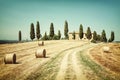 Tuscany country house - Painting of vintage photo Royalty Free Stock Photo