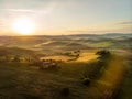 Tuscany countryside hills, stunning aerial view in spring