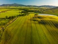 Tuscany countryside hills, stunning aerial view in spring