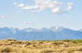 Tuscany deserted landscape with sand dunes and mountains Royalty Free Stock Photo