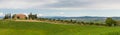 Tuscany farmhouse with Cypress alley near Siena, Italy Royalty Free Stock Photo