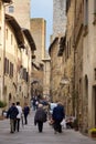 Street old town San Gimignano Royalty Free Stock Photo