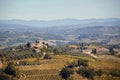 Tuscany, Italy, Europe- panoramic banner landscape with vineyards and houses Royalty Free Stock Photo