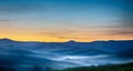 Tuscany landscape at dawn, Pienza, Val d'Orcia, Italy