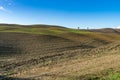 Tuscany landscape at gentle sunrise light. Typical for the region tuscan hills. Italy Royalty Free Stock Photo