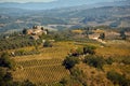 Tuscany landscape with hill, house and vineyard Royalty Free Stock Photo