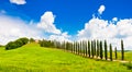 Tuscany landscape with house on a hill Royalty Free Stock Photo