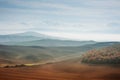 Tuscany landscape rolling hills panoramic view in an autumn day, Italy Royalty Free Stock Photo