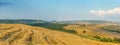 Tuscany landscape with rolling hills at sunset, Val dOrcia, Italy Royalty Free Stock Photo