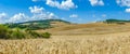 Tuscany landscape with the town of Pienza, Val d'Orcia, Italy Royalty Free Stock Photo