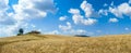 Tuscany landscape with the town of Pienza, Val d'Orcia, Italy Royalty Free Stock Photo