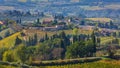 Tuscany landscape with vineyards, cypress trees Royalty Free Stock Photo