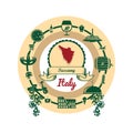 Tuscany map label.. Vector illustration decorative design Royalty Free Stock Photo
