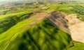 Tuscany panoramic view from drone in the spring time