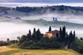 Tuscany ranch in the valley Royalty Free Stock Photo