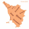 Tuscany regions map