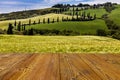 Tuscany road with cypress trees, Royalty Free Stock Photo