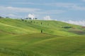 Tuscany rural landscape in Crete Senesi, landscape with green rolling hills and cypresses in Val d\'Orcia, Italy Royalty Free Stock Photo